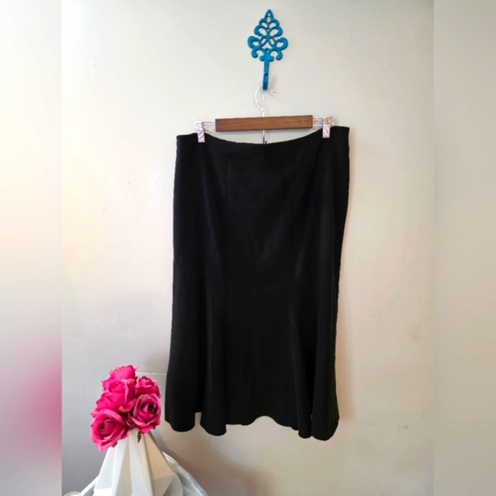Studio 1940 Midi A-Line Black Cocktail Skirt Size 14